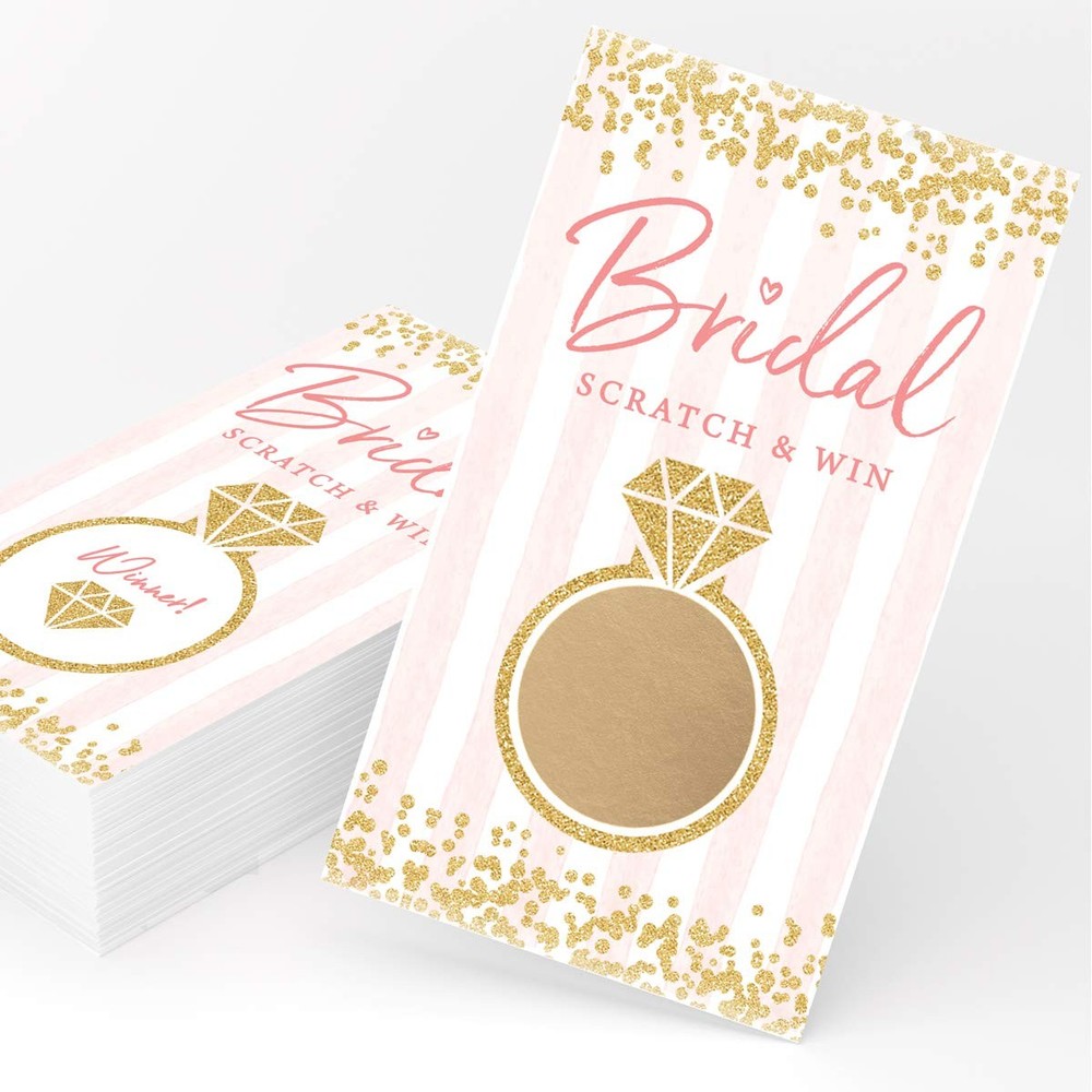 Bridal Shower Games – Scratch Off Raffle Cards, Fun Wedding Shower Game, Pink…