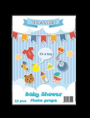 Baby Shower Photo Booth Props, Its a Boy Baby Decorations 29pcs, NO NEED DIY, US