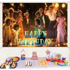 Encanto Birthday Background, 5 x 3 ft Encanto Tapestry Happy Birthday Encanto