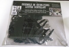 Amscan Halloween Decoration Glitter Chandelier Kit Skulls Spiders Bats Raven New