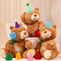 10 Pcs Mini Birthday Party Hats Multicolor Lovely Cone Hats for Animals Stuffed