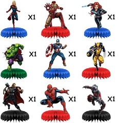 Superhero Honeycomb Centerpieces 3D Table Decorations Party Supplies