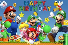 Popular Video game Super Mario Backdrop Birthday Party Decorations Background