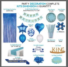 Birthday Party Decorations, blue Party Decorations Set for boys