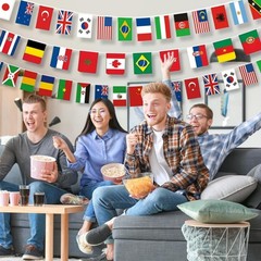 100 Countries String Flag, International Bunting Pennant Banner, Decoration f…
