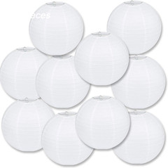 10 Packs 12 Inch White Paper Lanterns round Chinese/Japanese Hanging Ball Lanter