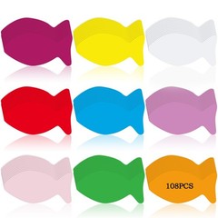 108 PCS Fish Paper Cut Outs Assort Colors Die Cuts 2.28 x 4.72 Inches
