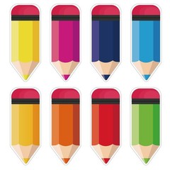 Colorful Pencil Cutouts Classroom Name Tags School Bulletin Board Decor 72 PCS
