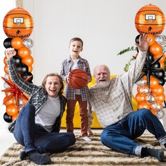 2 Sets Basketball Balloon Column Stand Kit Balloon Arch with Adjustable Stand…