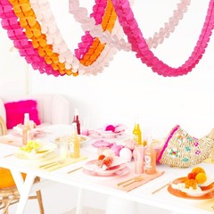 Hot-Pink Burnt-Orange Fall Party-Decorations – 12pcs Streamers-Garland Birthd…