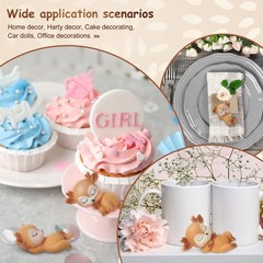 12 Pieces Deer Figurines Cake Toppers for Baby Shower Woodland Animal Deer To…