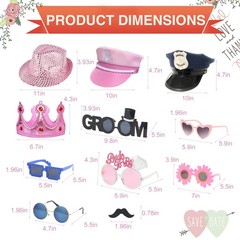 18 Pcs Fun Photo Booth Props Set for Adults, Novelty Funny Hats and Party Sun…