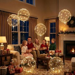 Light Up LED Balloons 12 Pack – 22″ Clear Bobo Balloons with 10ft Warm White …