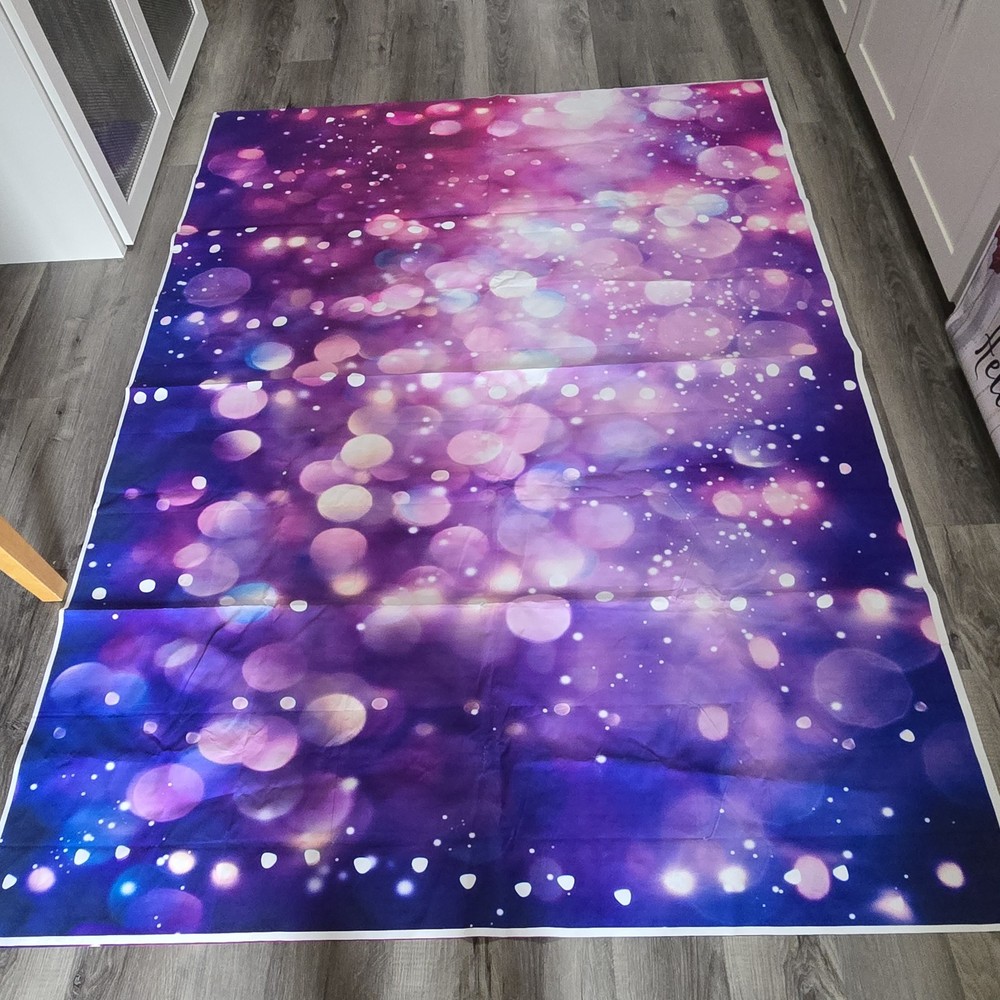 Purple Blue Star Bubble Backdrop Stage Drape Starry Sky 60″x82″ NEW