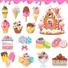 48 PCS Large Candy Cutouts Ice Cream Party Decorations Classroom Board Decor