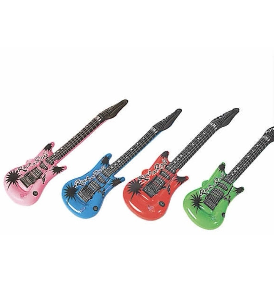 Oriental Trading 8 Pack Of Inflatable Party Guitars In Yellow, Green, Blue A5