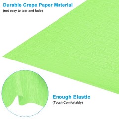 8.2ft Crepe Paper Roll, 2 Rolls 10″ Width Paper Streamer Sheet, Fruit Green