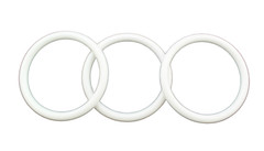 3 inch White Plastic Acrylic Rings 5/16 inch Thick 12 Pieces
