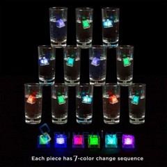 8PCS Light Up Ice Cubes Color Changing Led Ice Cubes for Drinks Glowing Water
