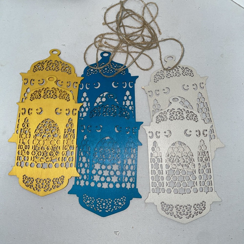 Decoration Wooden DIY Home Decoration.Lanterns W moon. Ramadan.Multicolor. Gift