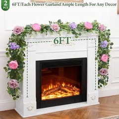 6 FT Artificial Flower Garland Real Touch Fake Pink Floral Rose Peony Garland