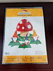 Mushroom & Gnomes Paper Centerpiece Tabletop Decoration 11.7 X 9 Inches NIP