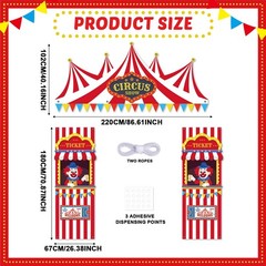 3Pcs Carnival Circus Tent Porch Banner Decorations Circus Party Awning Hangin…