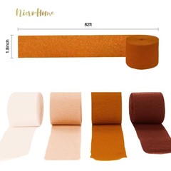 8 Rolls 82ft Rust Orange Brown Crepe Paper Streamers for Rustic Wedding