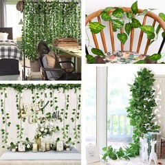 ZWYOQI 84 feet Artificial Vines Greenery Garland Fake Scindapsus/12 Strands