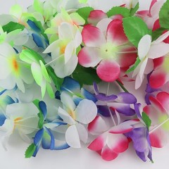 Blue Hawaiian Luau Party Lei Set Flower Necklace Headband Bracelets