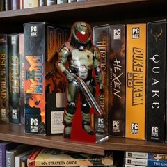 Eternal Space Marine Dark Doomed Armor Boomer Shooter 8in Acrylic Standee