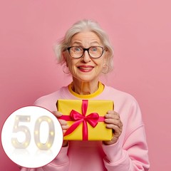 50th Birthday Decorations Woman Man LED Marquee Numbers 50 Sign for Party