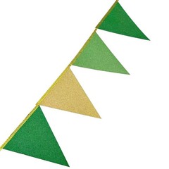 Green Gold Party Decorations Pennant Banner Flag Glitter Green Gold Triangle …
