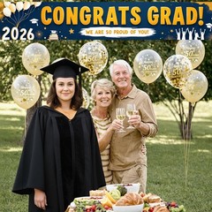 Congratulations Yard Banner Class of 2026 Graduation Party Decorations Blue Gold