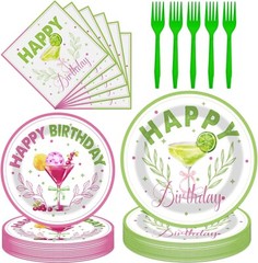 Martini Cocktail Birthday Disposable Tableware (Plates, Napkins, Forks)
