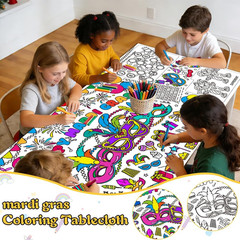 Mardi Gras Coloring Tablecloth/Poster, Mardi Gras Decorations, 72″ X 30″ Giant P