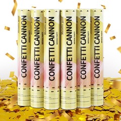 Gold Confetti Poppers Cannon, 6 Pack Gold Mylar Party Poppers Shooters for Bi…