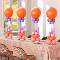 4 Pack Clear Acrylic Table Balloon Stand Kit, 23.6 Inch Tabletop Balloons Center