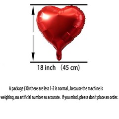 Red Heart Foil Mylar Balloons – Valentines Day Party Wedding Bachelorette Bir…