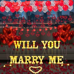 Will You Marry Me Light Up Letters Proposal Decorations, 14Pcs 6.3″ Sign with…