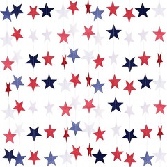 8 Pack Total 52.5Ft Patriotic Star Streamers Banner Blue Red White Star Garla…