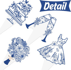 48pcs Something Blue Before I Do Theme Cupcake Toppers Something Blue Before I D