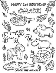 Wild One birthday coloring pages (PDF)