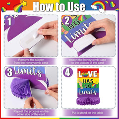 11 Pcs Pride Decorations 3D Rainbow Honeycomb Table Centerpiece Gay Pride Month
