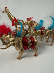 Gold Circus Animals Elephant Cake Topper