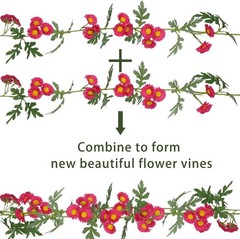 2 Pcs Silk Wildflower Garland Spring Daisies Flowers Garland Outdoor Rose Red