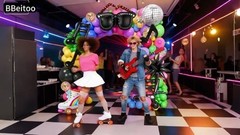 Retro 80s 90s Party Decorations Kit – 178PCS Balloon Arch, Disco Balls, Musical