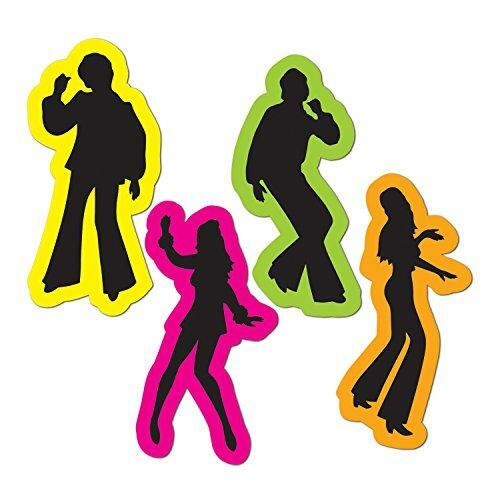 Beistle 4 Piece Groovy Disco 70’s Theme Cut Outs Decorations 1970’s Hippie