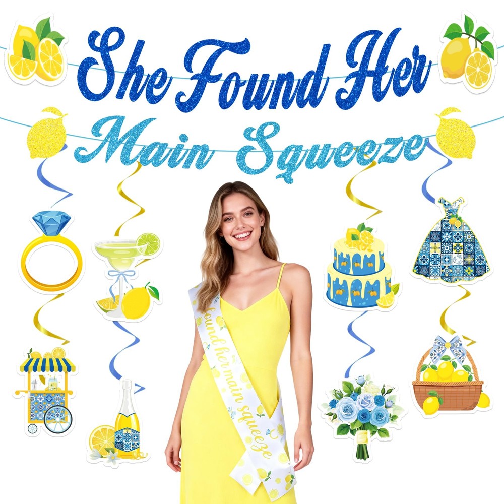 Lemon Bridal Shower Decorations – 11 Pcs She Found Her Main Squeeze Party Ban…