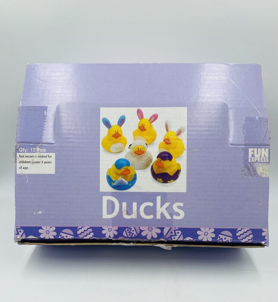 12 Easter Rubber Ducks 2″ x 2″ Bunny Sheep Egg Ducks